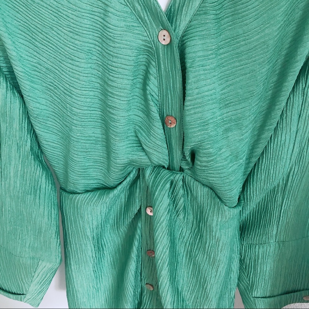 NWT Nanushka Pleated twist-front dress green - Picture 5 of 13